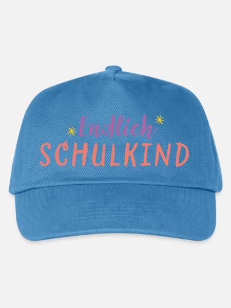 Endlich Schulkind - Kinder Basecap - Pfauenblau