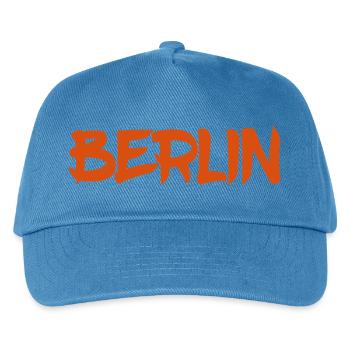 Berlin - Deutschland - Hauptstadt - Berliner Bär - Kinder Basecap - Pfauenblau - Vorne