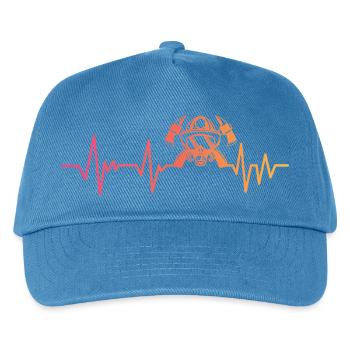 Feuerwehrmann Sunset Heartbeat Feuerwehrmann - Kinder Basecap - Pfauenblau - Vorne