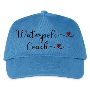 Waterpolo Coach with a Heart Design - Kids’ Baseball Cap - peacock-blue - Front