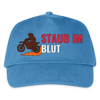 Staub im Blut – Motocross Shirt Geschenkidee - Kinder Basecap - Pfauenblau - Vorne