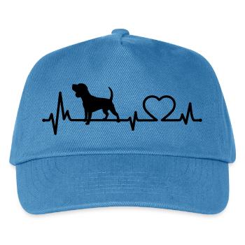 Beagle Herzschlag Hunderasse Hundehalter Geschenk - Kinder Basecap - Pfauenblau - Vorne