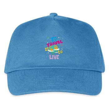 To Travel Is To Live Travel T-shirt - Kids’ Baseball Cap - peacock-blue - Front