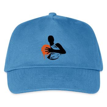 Basketball Spieler mit einem Basketball - Kinder Basecap - Pfauenblau - Vorne