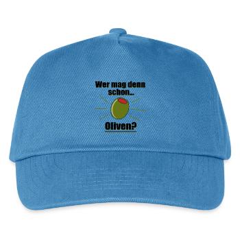 Wer mag denn schon Oliven? - Kinder Basecap - Pfauenblau - Vorne