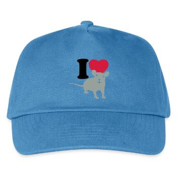 I love rats - Ich liebe Ratten - Kinder Basecap - Pfauenblau - Vorne