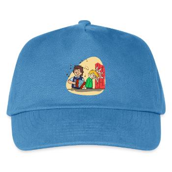 Ziehharmonika Akkordeon Lustig Cartoon Comic Musik - Kinder Basecap - Pfauenblau - Vorne