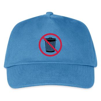 verboten schild zone keine tonne muelltonne muelle - Kinder Basecap - Pfauenblau - Vorne