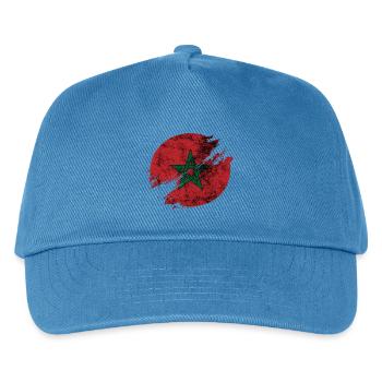 Marokko Kreis verschwommen Vintage / Geschenk - Kinder Basecap - Pfauenblau - Vorne