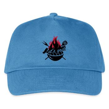 Grill mit Grillbesteck - Kinder Basecap - Pfauenblau - Vorne