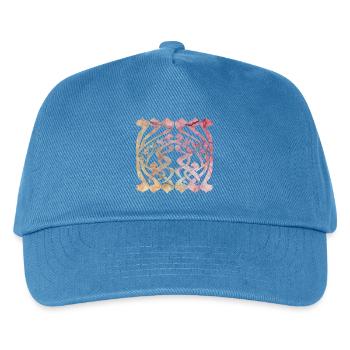 Watercolour leaf pattern with floral design - Kids’ Baseball Cap - peacock-blue - Front