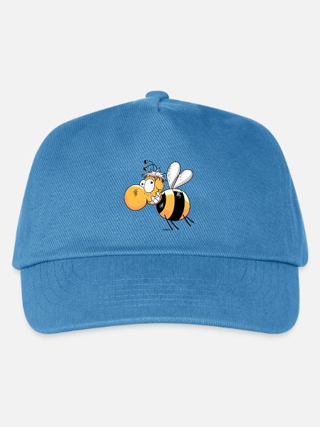 Fröhliche Biene - Kinder Basecap - Pfauenblau