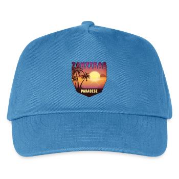 Design mit Palmen und Sonne / Geschenk - Kinder Basecap - Pfauenblau - Vorne
