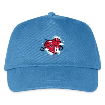laced & repaired heart with keyhole - Kids’ Baseball Cap - peacock-blue - Front