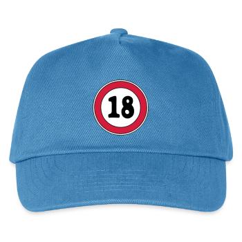 18. Geburtstag ,Volljährig , Schild (25) - Kinder Basecap - Pfauenblau - Vorne