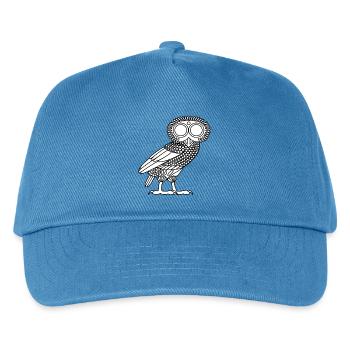 Eule der Athene [Weiß (nur Eule)] - Kinder Basecap - Pfauenblau - Vorne