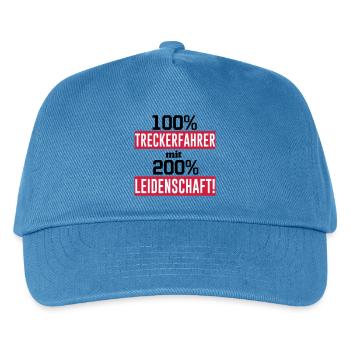 Traktor , Treckerfahrer 200% Leidenschaft ...(25) - Kinder Basecap - Pfauenblau - Vorne