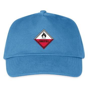 flamme gefahr brennbar humor ironie feuerwehr - Kinder Basecap - Pfauenblau - Vorne