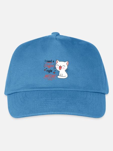 i need a coffee right miau - Kinder Basecap - Pfauenblau