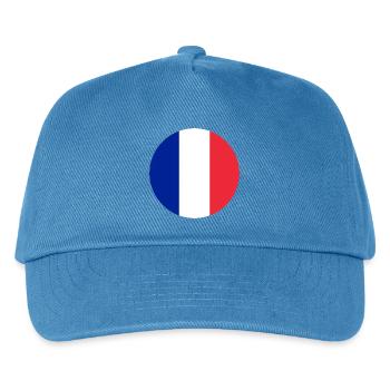 round sticker flag of France Aufkleber Frankreich - Kids’ Baseball Cap - peacock-blue - Front