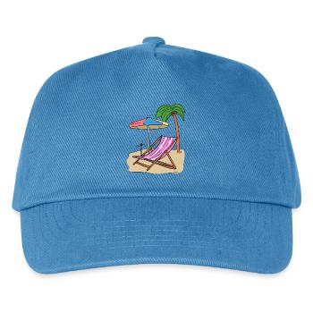 Holiday Holidays Palm Trees Beach Island Recreation Sea - Kids’ Baseball Cap - peacock-blue - Front