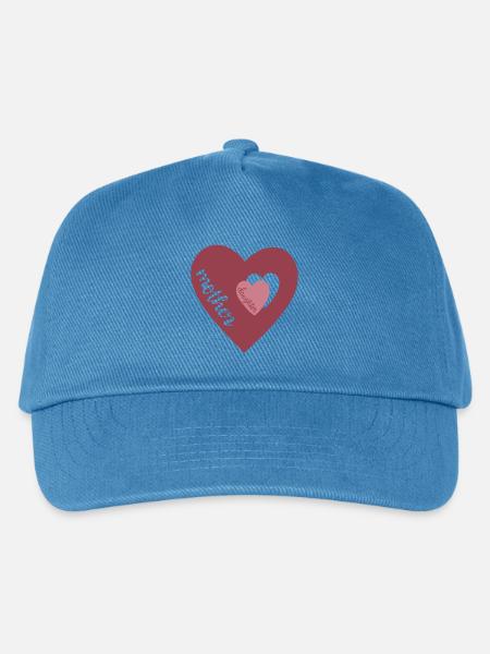 Mutter Tochter Herzdesign - Kinder Basecap - Pfauenblau