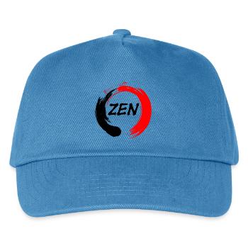 Zen écrit en enso zen cercle rouge et noir - Casquette de baseball Enfant - bleu paon - Devant