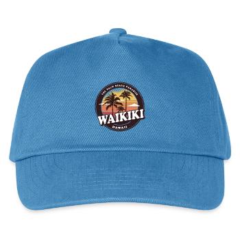Waikiki Hawaii Vintage Beach Design - Casquette de baseball Enfant - bleu paon - Devant