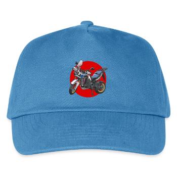 Africa Twin Enduro - japan tricolor - Kinder Basecap - Pfauenblau - Vorne
