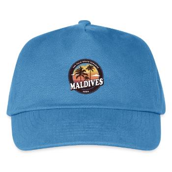 Maldives Vintage Beach Design / Gift Idea - Kids’ Baseball Cap - peacock-blue - Front