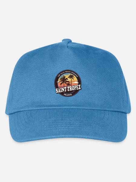 Saint Tropez Frankreich Vintage Beach Design - Kinder Basecap - Pfauenblau