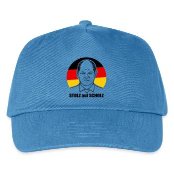 stolz auf Scholz, Bundeskanzler, Deutschland Shirt - Kinder Basecap - Pfauenblau - Vorne