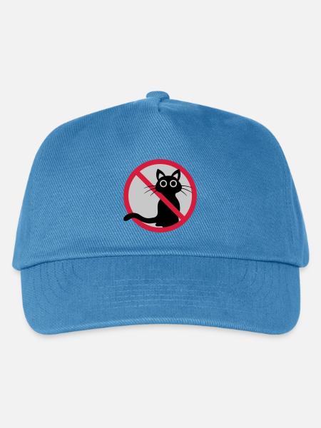 Katze verboten Schild - Kinder Basecap - Pfauenblau