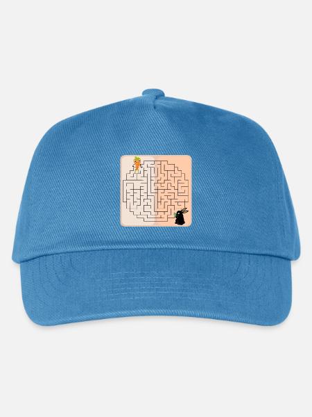 Labyrinth Hase Osterhase - Kinder Basecap - Pfauenblau