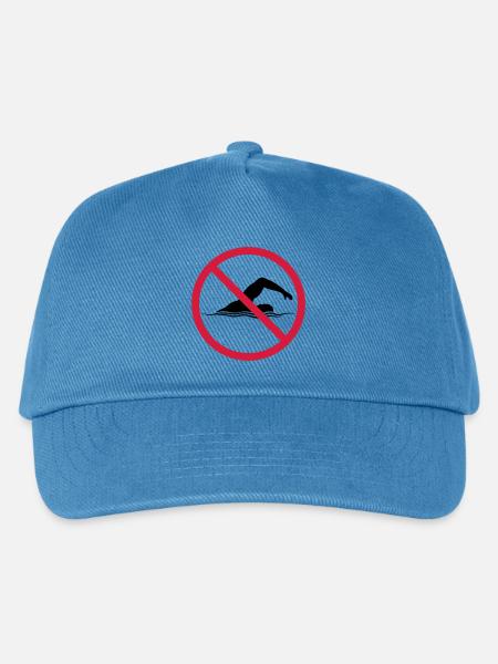 Verboten Schild Schwimmen - Kinder Basecap - Pfauenblau