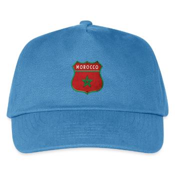 Marokko Wappen Flaggen Design - Kinder Basecap - Pfauenblau - Vorne