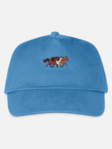 Galopp Islandpferde Hengst Pferde Pferdenarr - Kinder Basecap - Pfauenblau