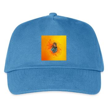 Toller Vogel und schicke Katze - Kinder Basecap - Pfauenblau - Vorne