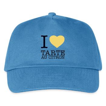 I LOVE TARTE AU CITRON Lemon Cake - Kids’ Baseball Cap - peacock-blue - Front