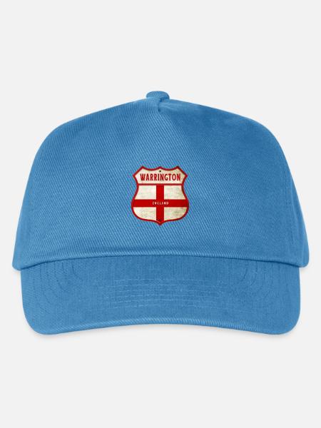 Warrington England Wappen - Kinder Basecap - Pfauenblau