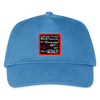 SCHULE - W-FRAGEN - DEUTSCHE GRAMMATIK - Kinder Basecap - Pfauenblau - Vorne