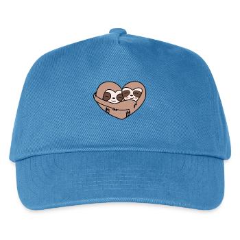 Cool Faultier Tier Säugetier Zoo Dschungel - Kinder Basecap - Pfauenblau - Vorne
