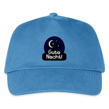 GUTE NACHT - SCHLAFEN - HALBMOND - Kinder Basecap - Pfauenblau - Vorne