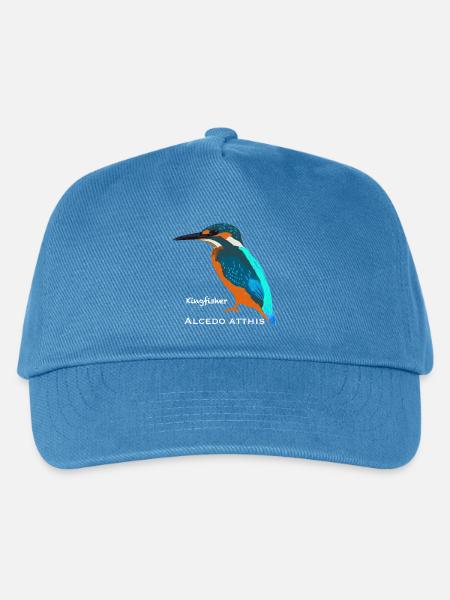 Eisvogel, wissenschaftliche /englische Bezeichnung - Kinder Basecap - Pfauenblau