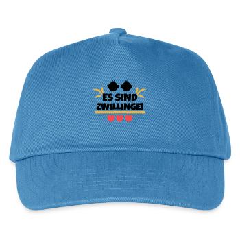 Herz Babybauch Statement Schwanger Schwangerschaft - Kinder Basecap - Pfauenblau - Vorne