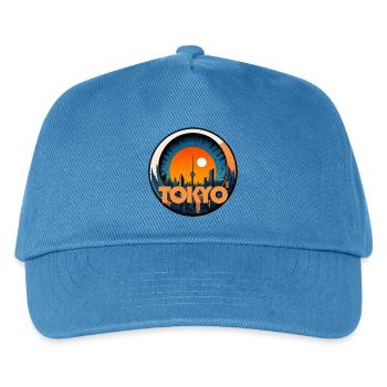 Tokyo Sunset Badge - Kids’ Baseball Cap - peacock-blue - Front