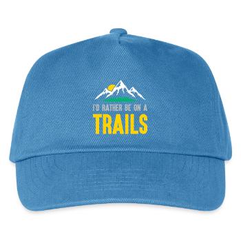 Mountains - I'd Rather Be on a Trail - Kids’ Baseball Cap - peacock-blue - Front