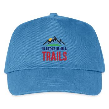 Mountains - I'd Rather Be on a Trail - Kids’ Baseball Cap - peacock-blue - Front