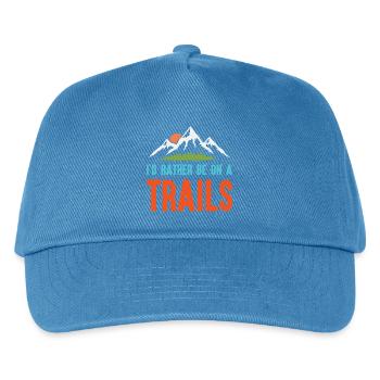 Mountains - I'd Rather Be on a Trail - Kids’ Baseball Cap - peacock-blue - Front