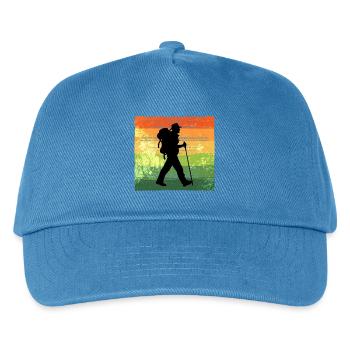 Berggipfel Natur Bergwandern Wandern Wanderung - Kinder Basecap - Pfauenblau - Vorne